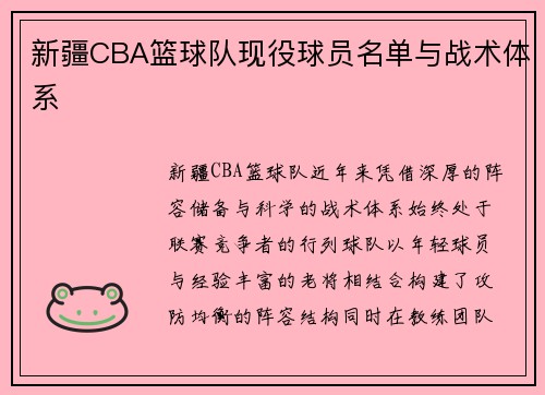 新疆CBA篮球队现役球员名单与战术体系